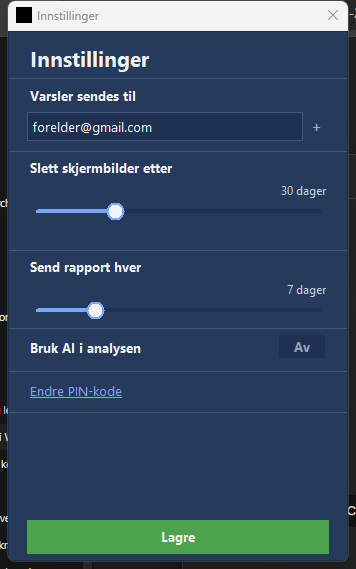 PIN-overlay på hovedvinduet